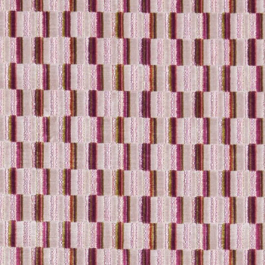 John Sankey purple and pink geometric velvet