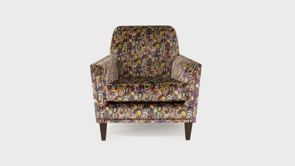 John Sankey Tuxedo Patterned Club Chair - front