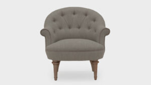 John Sankey Ferdinand Chair with curved back and button detail - front