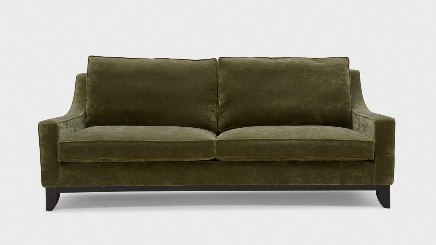 John Sankey Balthazar Green Velvet Sofa - front