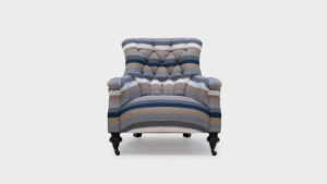 John Sankey Slipper armchair in blanket stripe - front