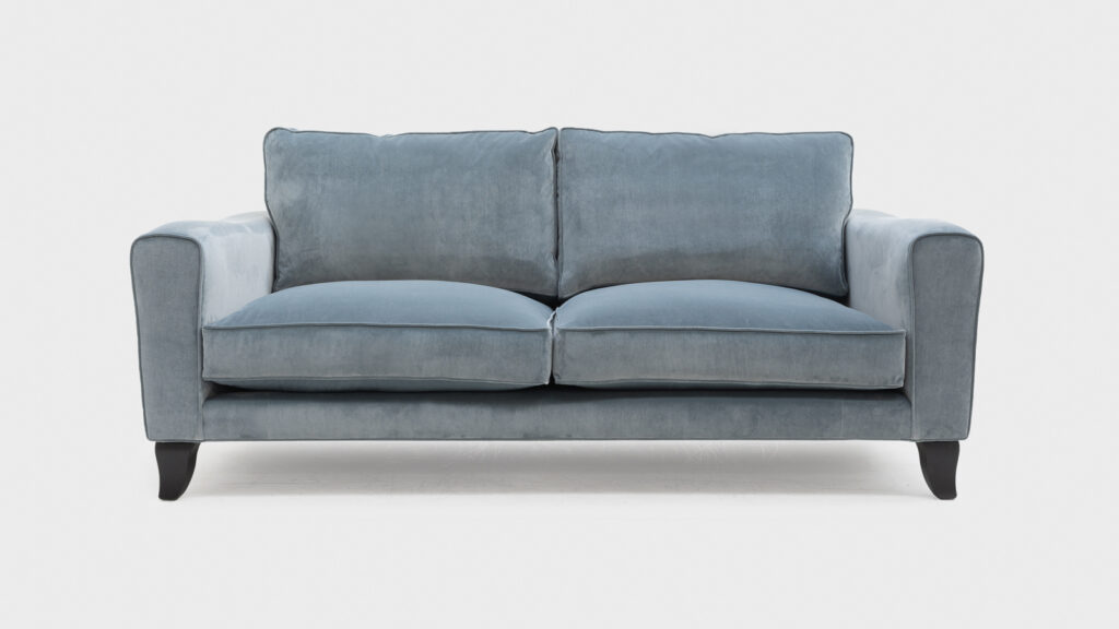 John Sankey Voltaire blue velvet sofa - Front