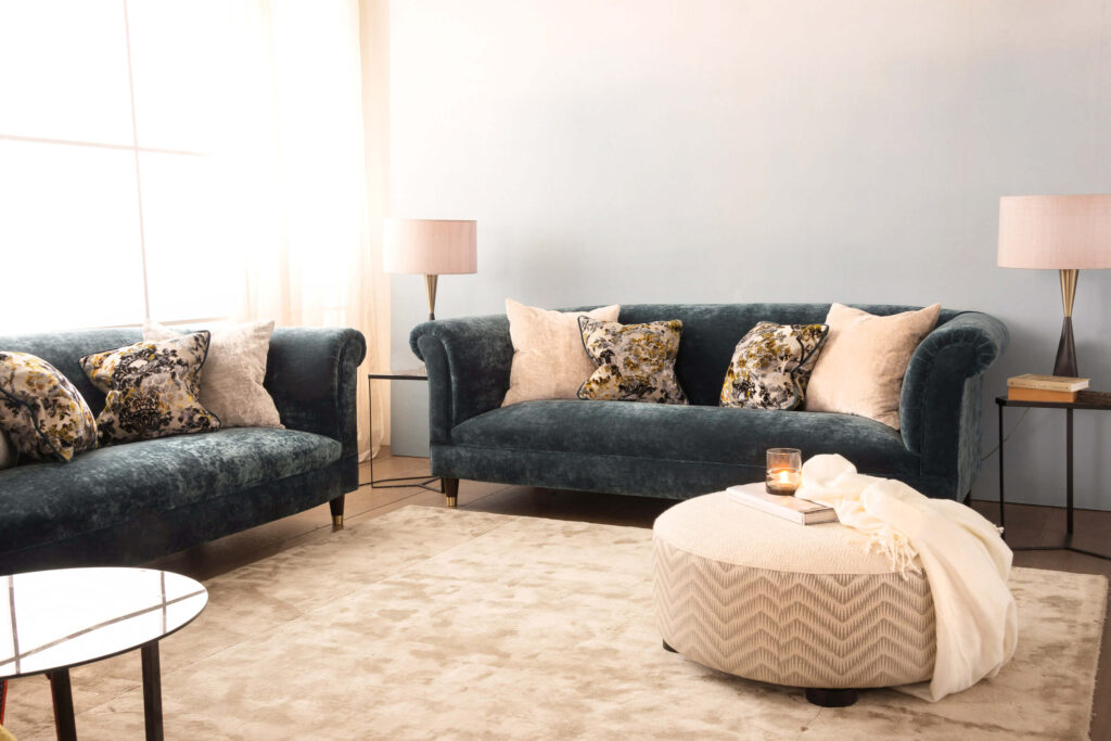 John Sankey teal sofas