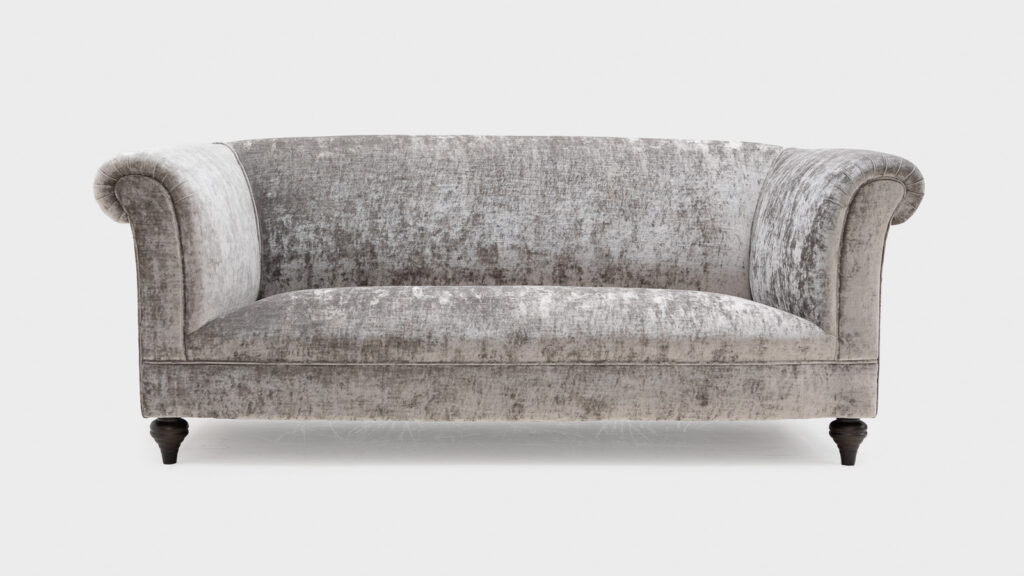 Orwell Large Sofa Grey Velvet Chesterfield Sofa John Sankey