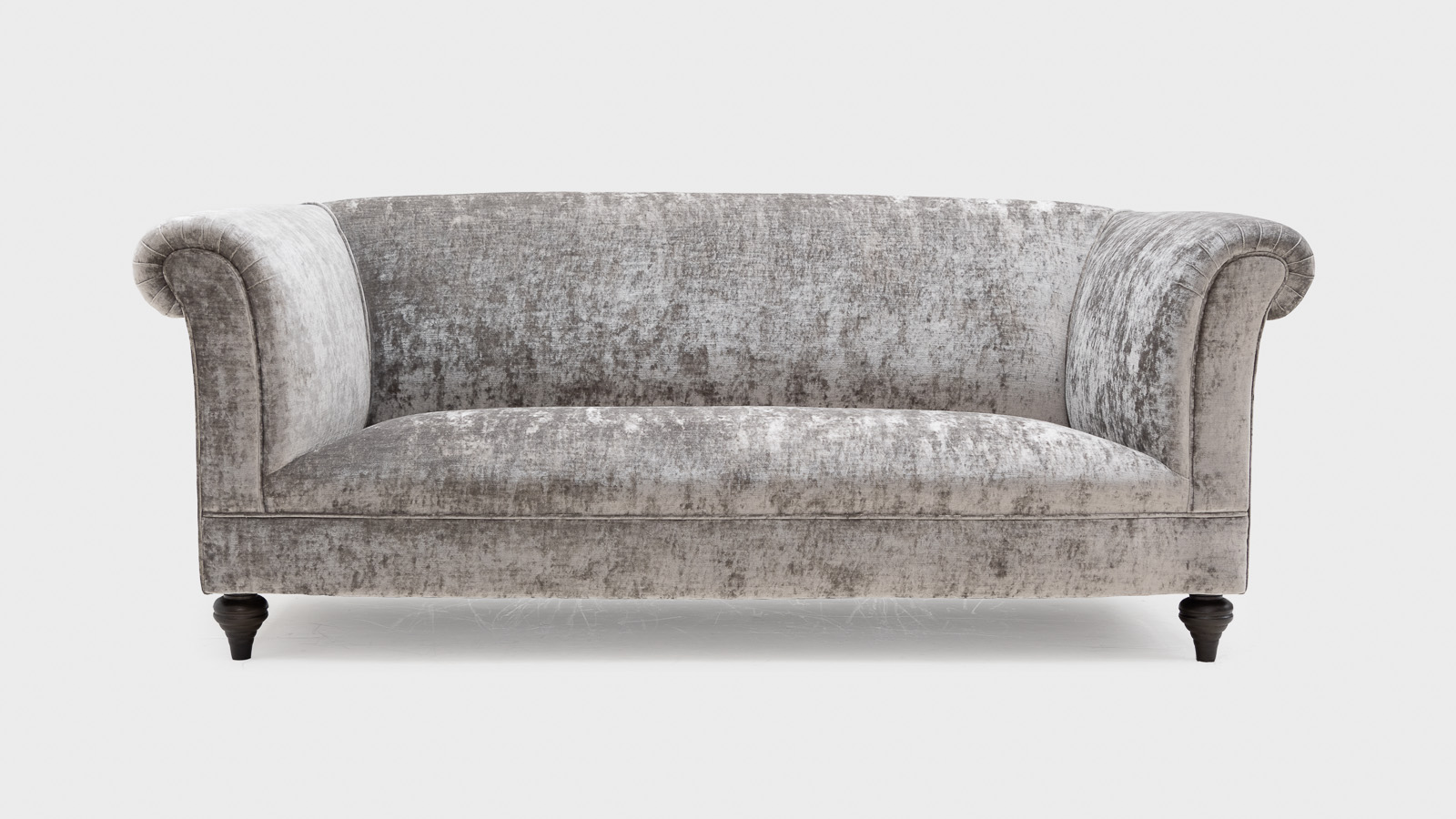 Orwell Large Sofa Grey Velvet Chesterfield Sofa John Sankey