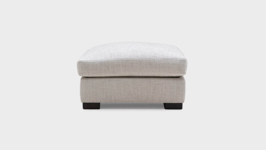 Aldo square Footstool in white with dark feet - front