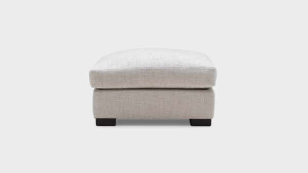 Aldo square Footstool in white with dark feet - front