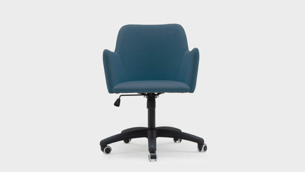 John Sankey turquoise desk Chair with 5-star base - front