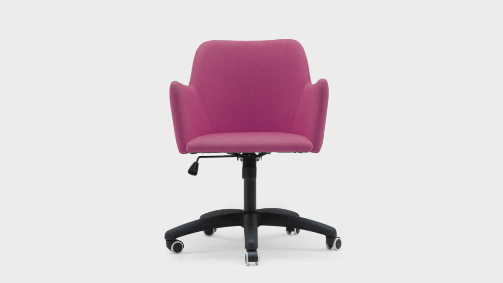 John Sankey Pink desk Chair with 5-star base - front