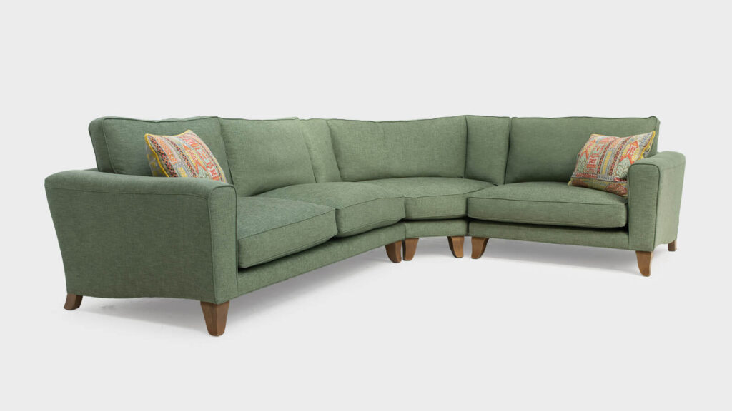 Green corner sofa angle