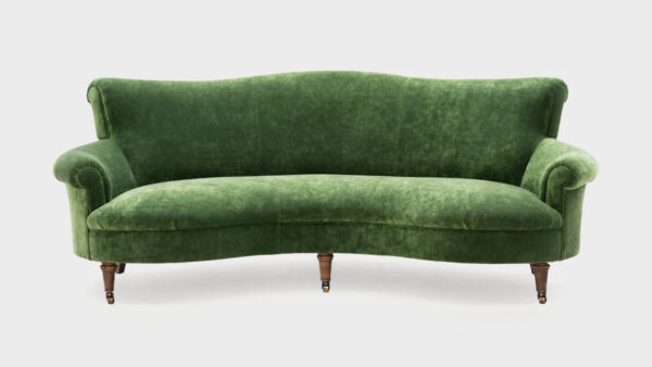 John Sankey Matilda green velvet sofa - front