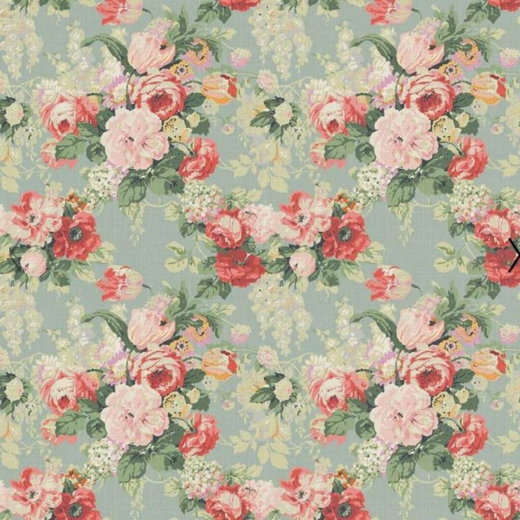 John Sankey Mottisfont Sage floral fabric
