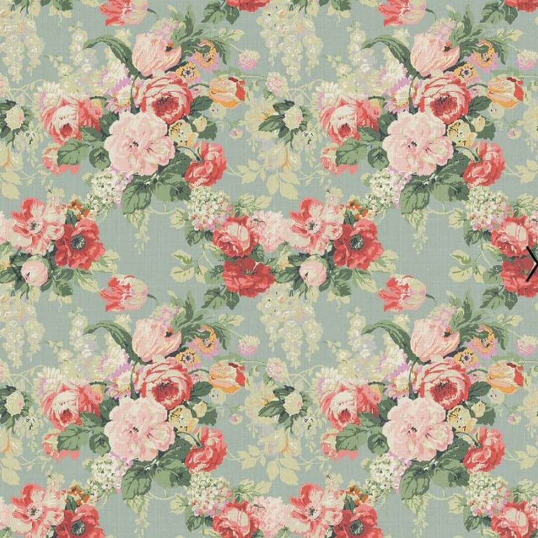 John Sankey Mottisfont Sage floral fabric