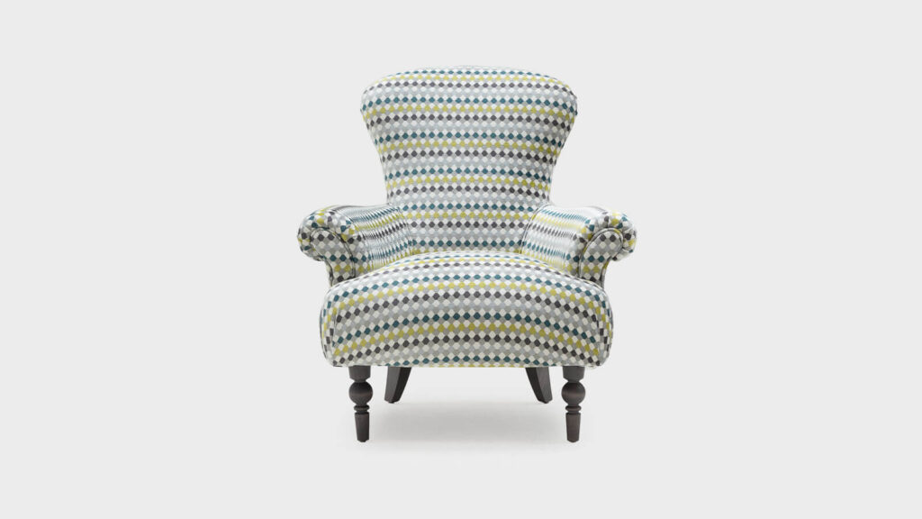 John Sankey Edmund patterned compact chair - front