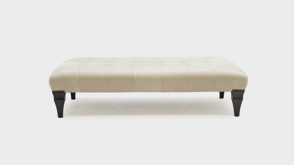 John Sankey leather footstool - front