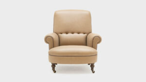 John Sankey Partridge leather Chair with button detail - front