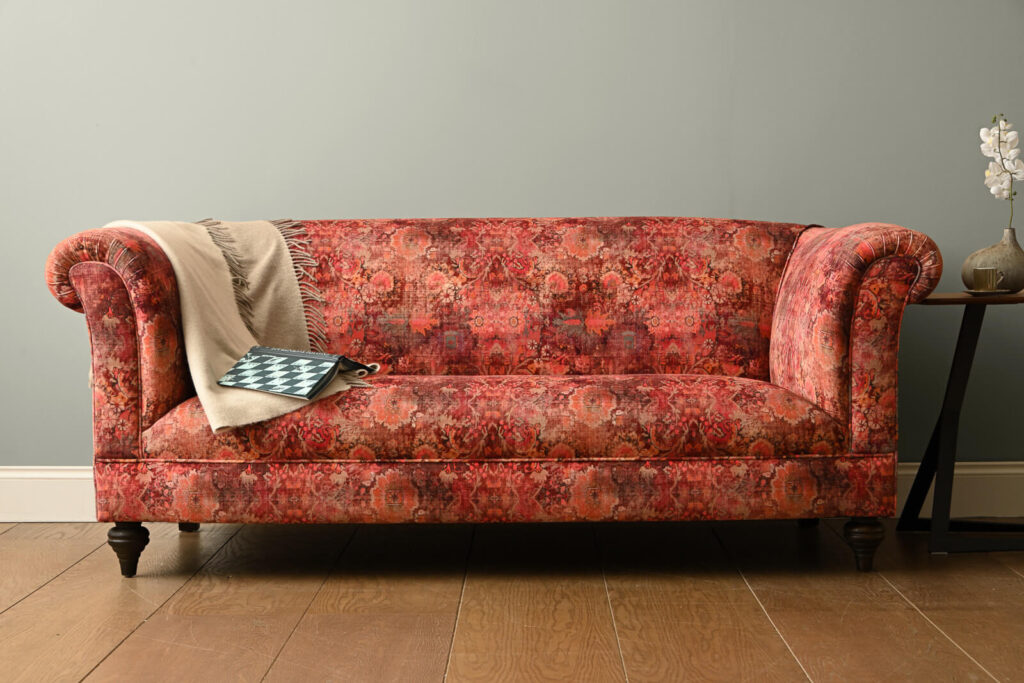 John Sankey Orwell classic chesterfield sofa with a fixed seat and back - lifestyle - Quick Delivey