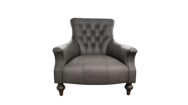 Smoke Grey Leather Slipper Chair