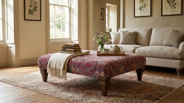 Large Square Plain Top Ottoman