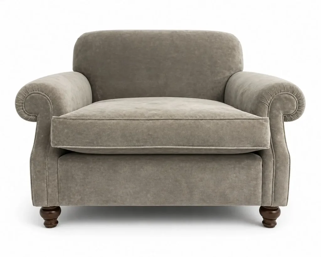 Tolstoy Snuggler Sofa in Milton Mouse