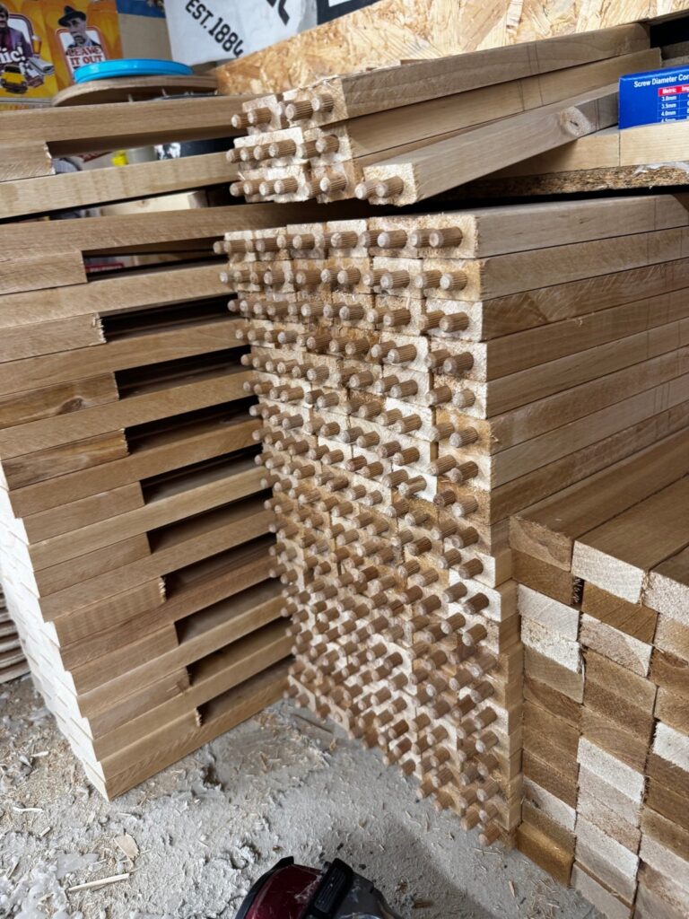Prepared pieces repetition, before assembly